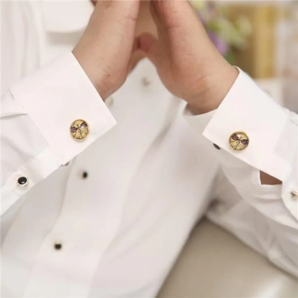 Men's Vintage Earth Cufflinks Tie Clip Set